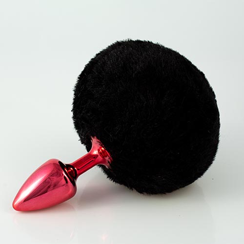 Plug Vermelho com Pompom Escuro
