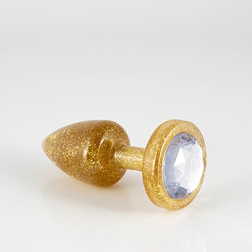 Plug P Dourado Com Glitter