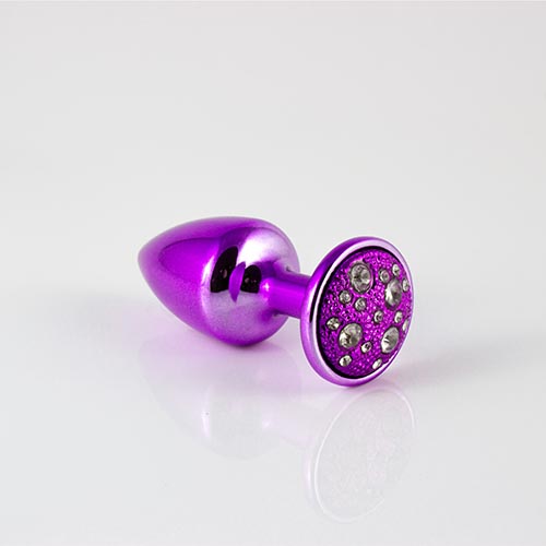 Plug P Lilas com pedra cravejada em strass