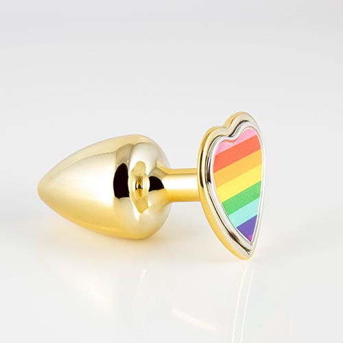 Plug Coração Pride Dourado