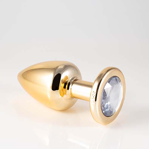 Plug LESS G  Dourado com Pedra